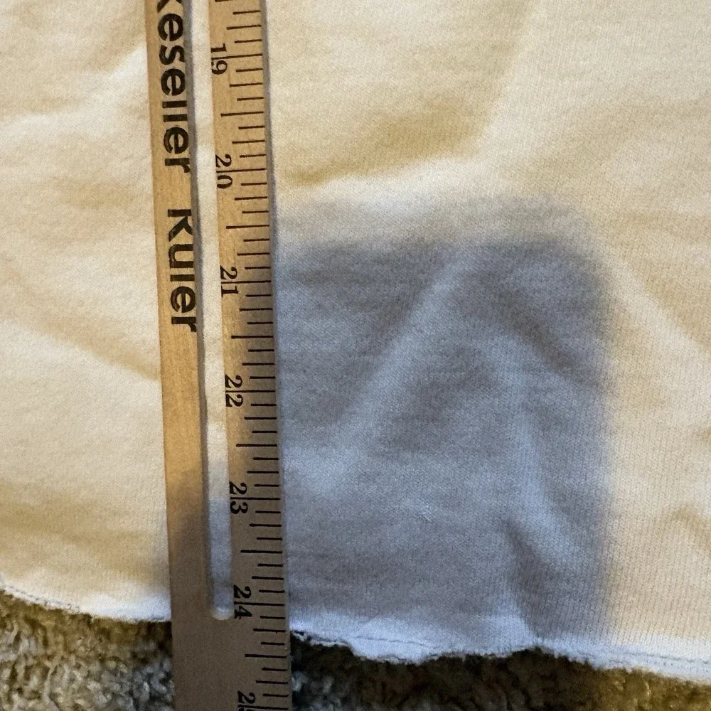 Vintage Y2K Champion Miami Cropped Distressed Crewneck‎ Men's Large Boxy Cream - Picture 7 of 9